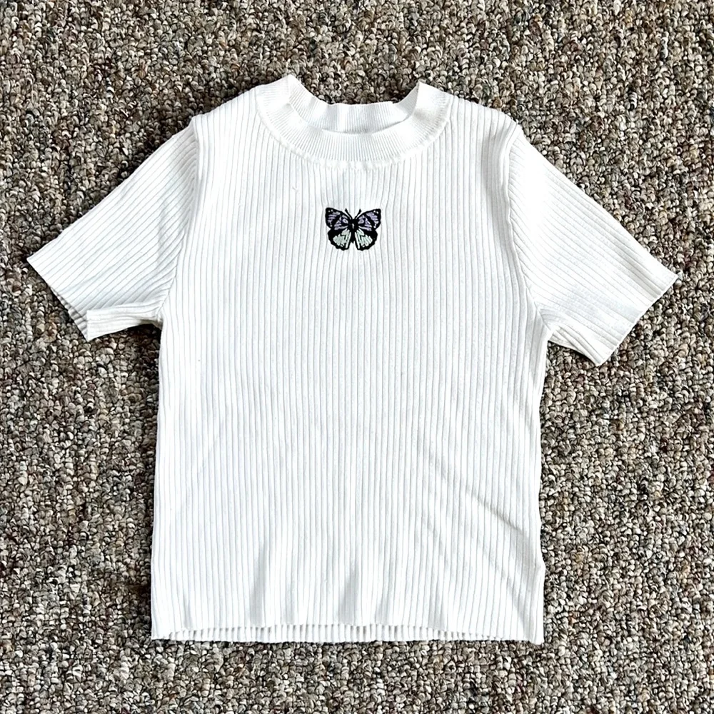 White Butterfly Tee - Picture 1 of 2